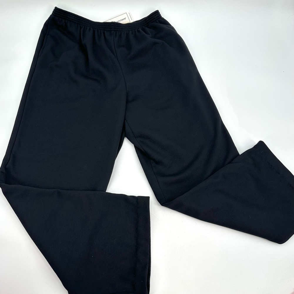 Alfred Dunner Pants Women’s 16 Sorrento Black Fleece Pull On ~ Legs Hemmed 28.5”